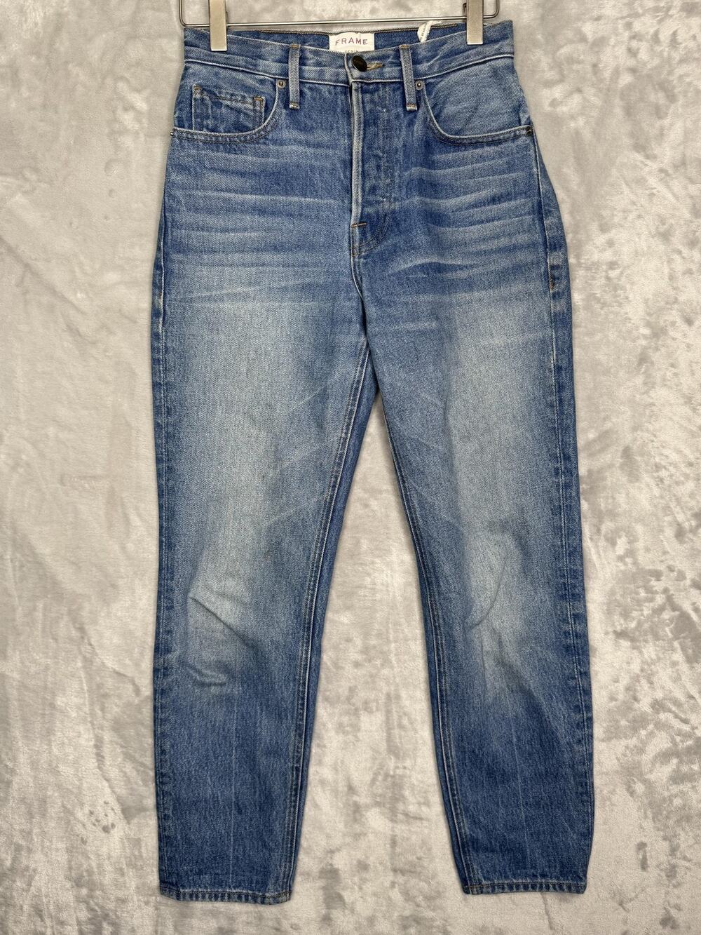 Frame Jeans Womens 25 Blue High Rise Tapered Rigid ReRelease Button Fly Cherish